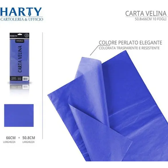 120x Blatt farbiges Seidenpapier 50,8x66cm Verpackungsfüllschutz (Blau)