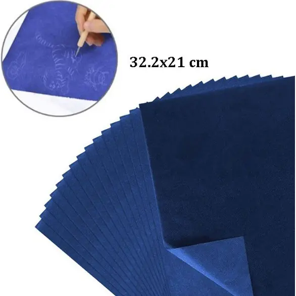 200x Blatt Durchschreibepapier, Durchschreibepapier, blau, 21x32,2 cm