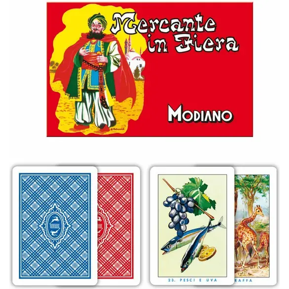 Spielkarten Mercante in Fiera 2 Decks Modiano Familie Freunde Weihnachtsfeier
