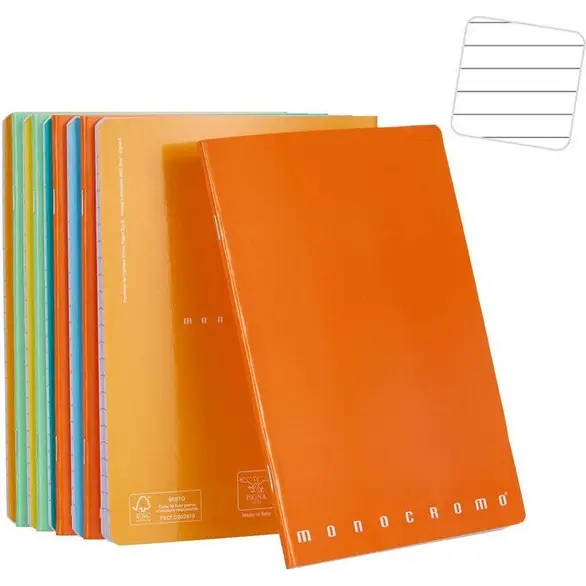 10x einfarbige linierte Notizbücher 1R, verschiedene Farben, A5-Format 15x21 cm