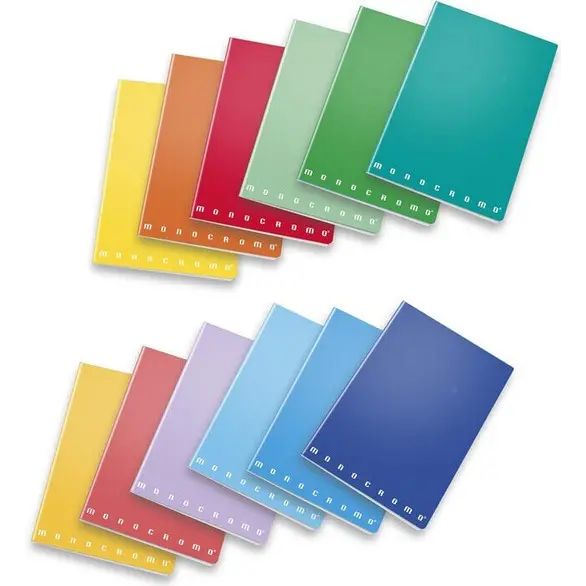10x einfarbige A5-Notizbücher mit 5-mm-Quadratlineal, verschiedene Farben