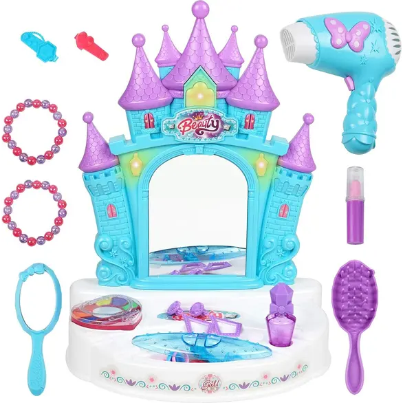 Prinzessinnen-Schminktisch-Spielzeugspiegel mit Lichtern Geräuschen 3 Jahren