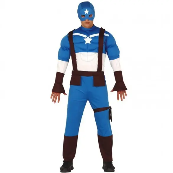 Karnevalskostüm Captain America Superheld Anzug für Erwachsene Herren 48/50