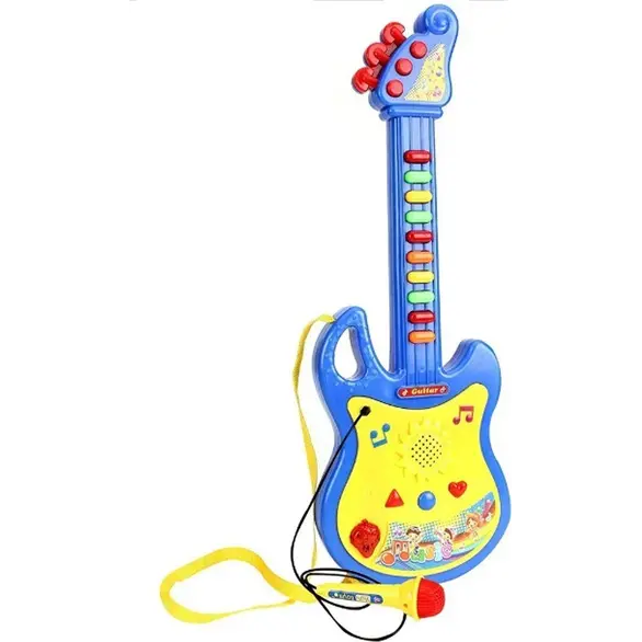 Elektronische Gitarre mit Mikrofon und Lichtern Popstar-Kinderspielzeug