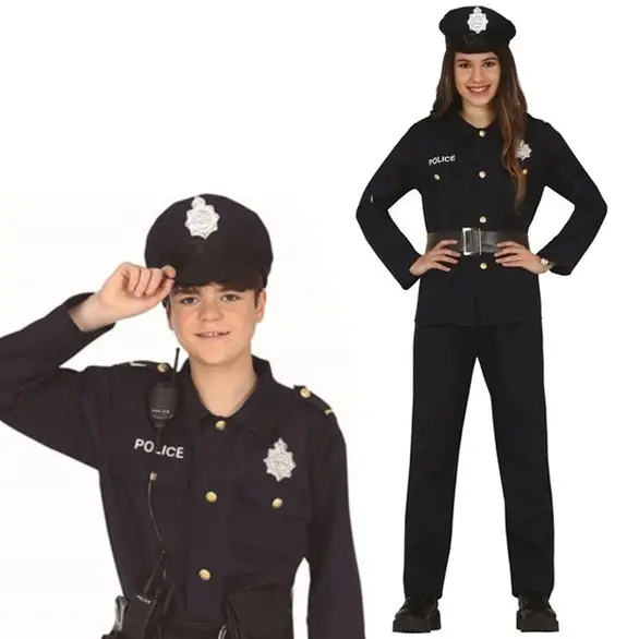 Polizist Karnevalskostüm Unisex-Polizei-Outfit für Jungen 14-16 Jahre