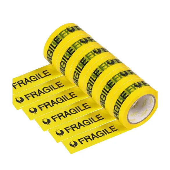 6x Rollen gelbes Klebeband Fragile 70mx48mm Silent Packaging