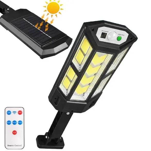 Solar LED Strahler Bewegungsmelder Außenleuchte Fernbedienung IP65 (Warmweiß)