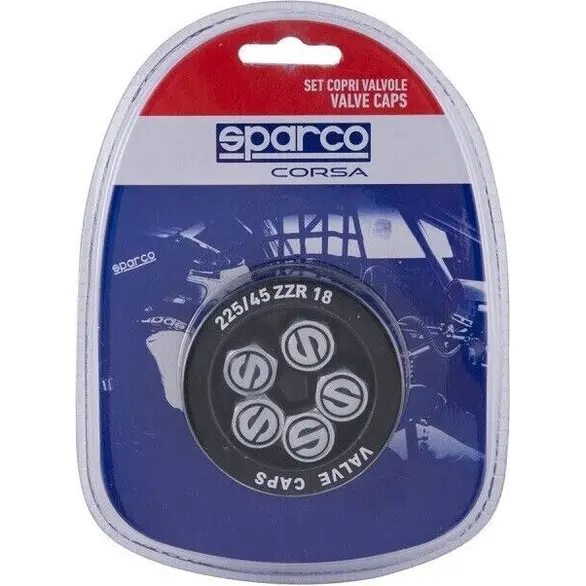 Set mit 5 Ventilabdeckkappen für Sparco-Logo-Räder aus grauem Universalaluminium