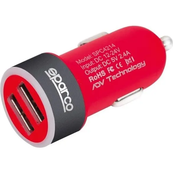 USB-Ladegerät 12 V/24 Zigarettenanzünder-Buchse, rot, Doppelanschluss, Auto Van