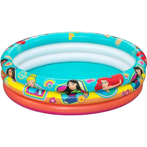 Aufblasbarer Pool mit 3 Ringen, Disney-Prinzessin, für Kinder, für den Sommer...