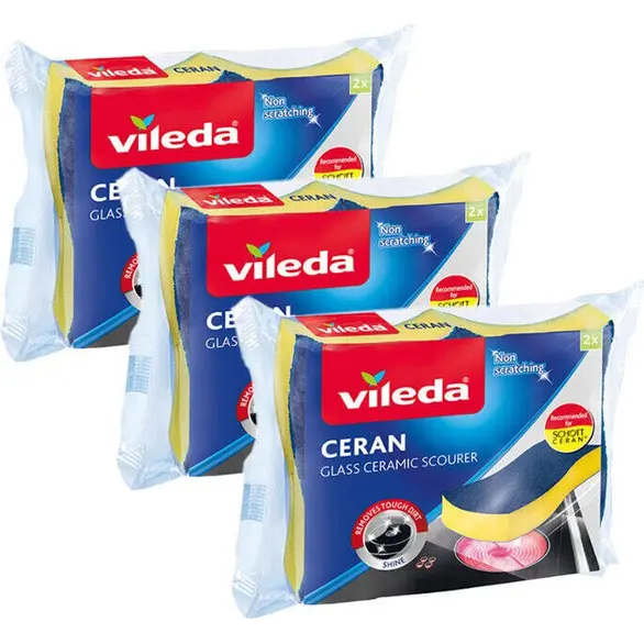 6 Stück Vileda Ceranschwamm für Induktionsherde in der Glaskeramikküche