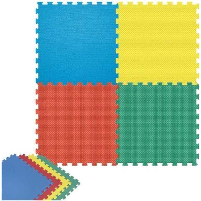 4 Stück Puzzlematte für Kinder 60x60 cm Farbige Gummimatte für Kinder