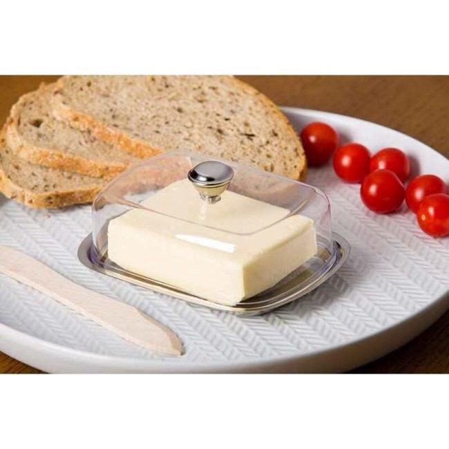 Butterdose mit Stahl- und Kunststoffdeckel 18,5 cm Küchentablett 4