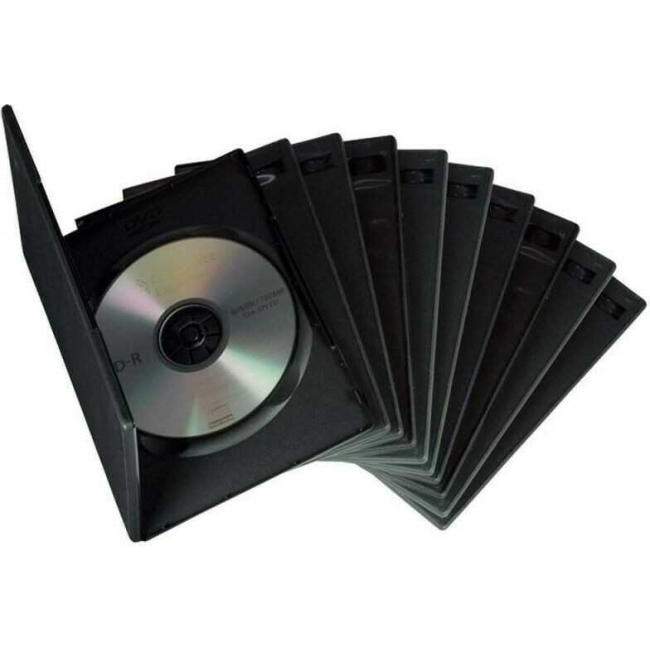10 leere schwarze Einzel-CD-DVD-Hüllen, 14-mm-Hülle 4
