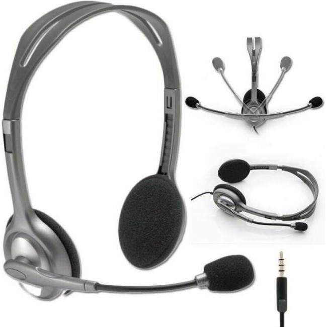 Logitech Headset für PC mit Mikrofonkabelbuchse 3,5 mm h110 Stereo-Audio 4