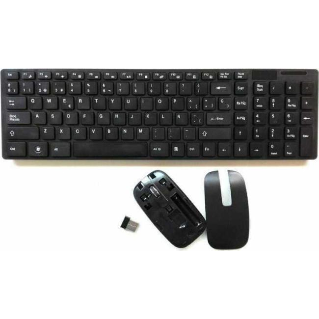 Kit Tastiera e Mouse Mini Wireless 2.4GHz Senza Fili PC USB Wifi Computer...