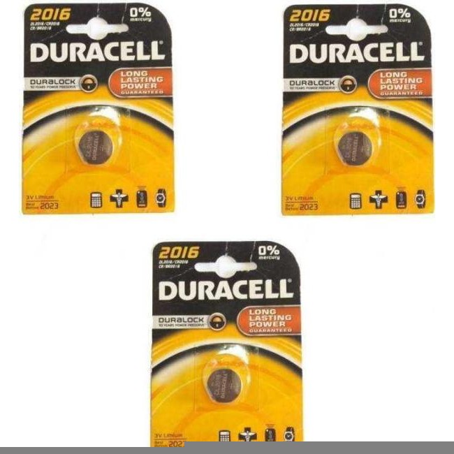 3 Packungen Duracell 3 Batterien CR2016 DL2016 Langlebige Batterien...