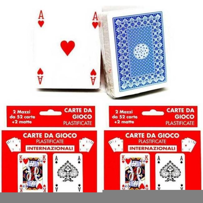 4x Decks Poker Spielkarten 52 Plastikkarten Spiele Rommé Burraco Scale